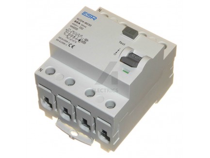 80 Amp 30mA 4 pole RCD RCCB trip