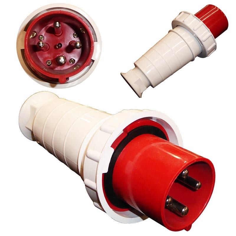 Pce Commando Socket 63 Amp Plug PCE Trailing Commando Plug 63A 3P N E 415V IP67 035-6 5 Pin ...