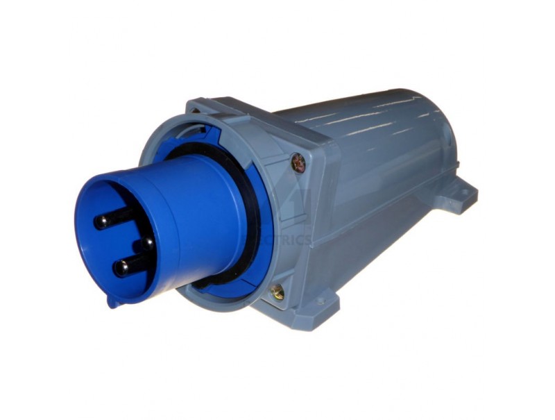 63 amp 3 pin 230V volt blue surface appliance inlet