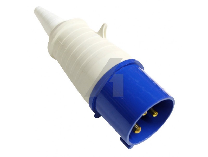 16 amp 3 pin 220 - 250 volt blue trailing plug