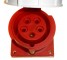 16A 3P+N+E 415V IP67 Straight Panel Socket Red