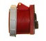 16A 3P+N+E 415V IP67 Straight Panel Socket Red