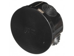 Black Round 80mm Junction Box with Grommets