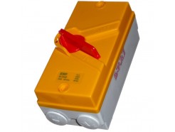 35A 4 Pole Lever Isolator Switch IP65 Yellow