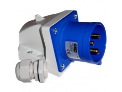 32A 3 Pin 230V Blue Appliance Inlet IP44