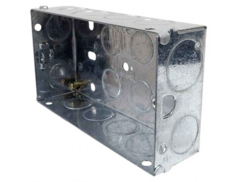 1 x 35mm 2 Gang Galvanised Steel Back Box