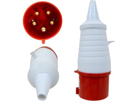 32A 5 Pin CEE Plug 400V IP44 Red