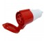 32A 5 Pin CEE Coupler 400V IP44 Red