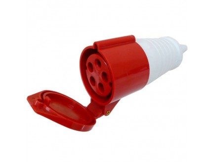 32A 5 Pin CEE Coupler 400V IP44 Red