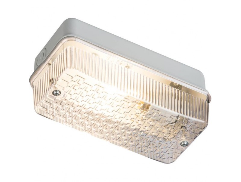 Rectangular Bulkhead Lighting Buy Knightsbridge BH22BC Outdoor Bulkhead with BC Holder