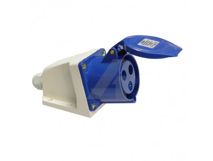 16 Amp 3 Pin Industrial Surface Socket 240V IP44 blue