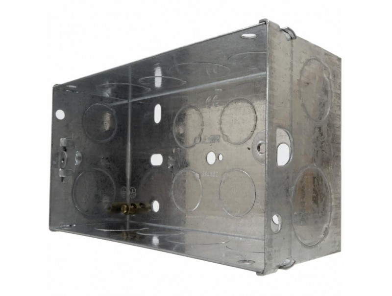 Buy 47mm Deep 2 Gang Metal Back Box