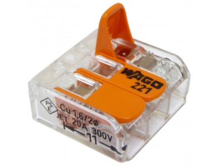 thumbnail image 2 of WAGO 221-413 3-Way Compact Connectors – Reusable Electrical Wire Connectors – 10 Pack 2 of 5