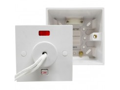45A Shower Pull Switch with 47mm Surface Box