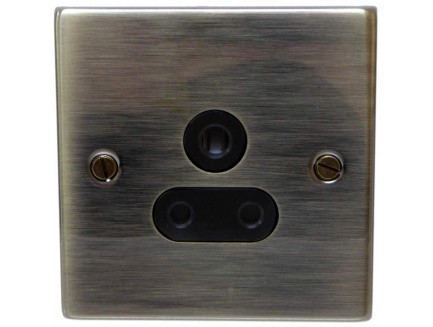 5A 1 Gang 3 Round Pin Socket Antique Brass