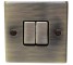 2 Gang 2 Way Light Switch Antique Brass
