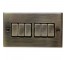 6 Gang 2 Way Light Switch Antique Brass