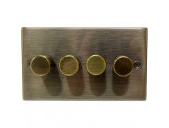 4 Gang Dimmer Light Switch Antique Brass