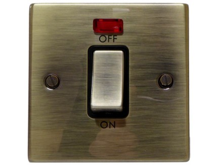 45 Amp Cooker Switch Antique Brass