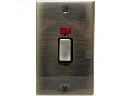 Tall 45 Amp Cooker Switch Antique Brass