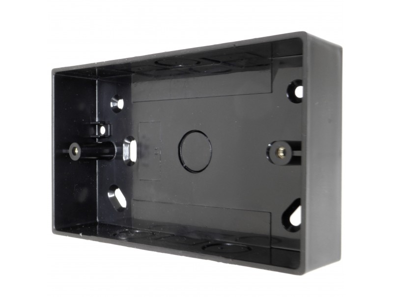 Embedded Back Box Model 2 Gang Black Surface Back Box – 32mm Deep with Conduit Knockouts