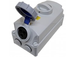 16A 3 pin industrial socket with interlock 240V IP67 red