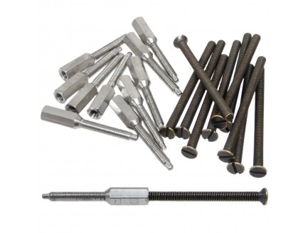 Antique Brass M3.5 50mm Socket Screw & Extension Stud Set – 75mm Total Reach