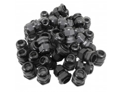 50x M20 20mm Waterproof Nylon Cable Gland – Locknut & Washer, Fits 6–12mm Cable
