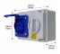 16A 3 Pin 230V Interlock Socket IP44 blue